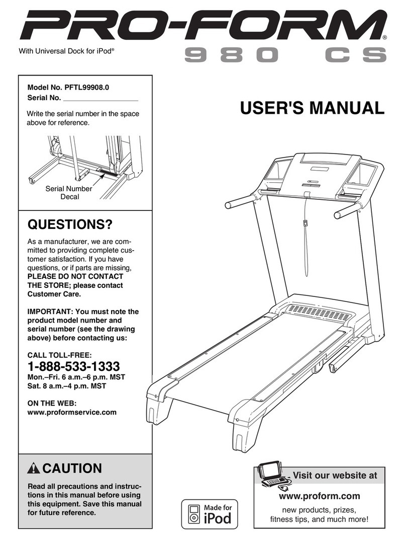 Pro-Form 980 CS User manual