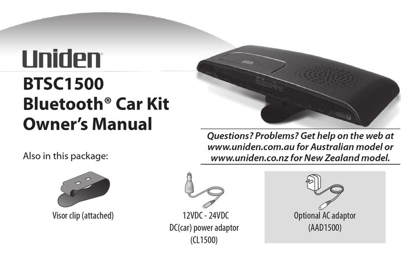 Uniden BTSC1500 owner's manual