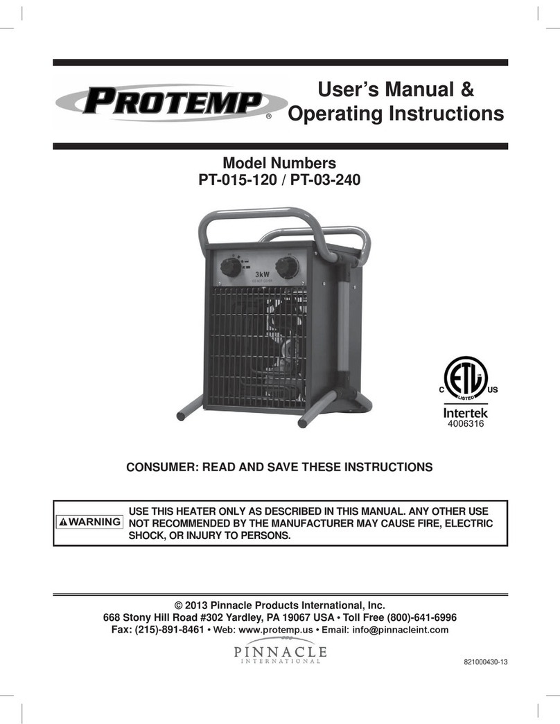 Protemp PT-015-120 User's manual & operating instructions