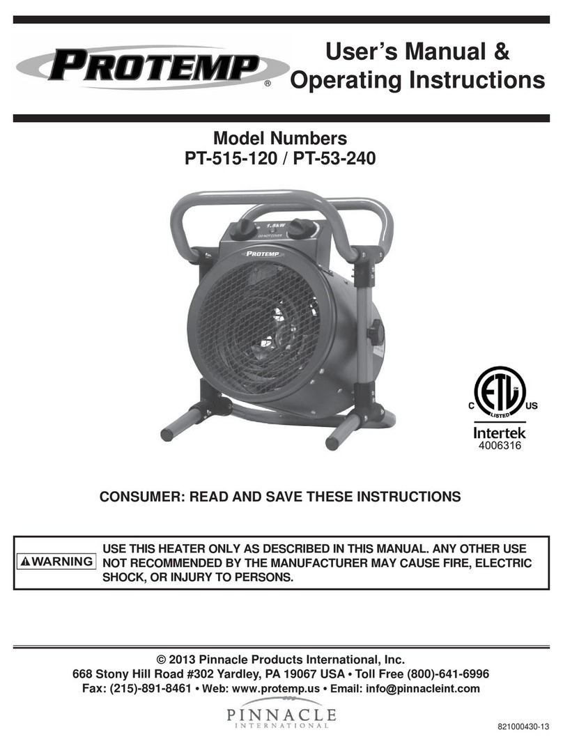 Protemp PT-515-120 User's manual & operating instructions