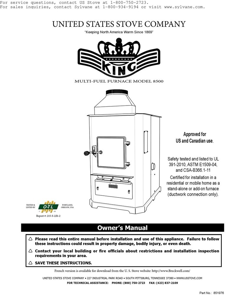 United States Stove Company 8500 owner's manual