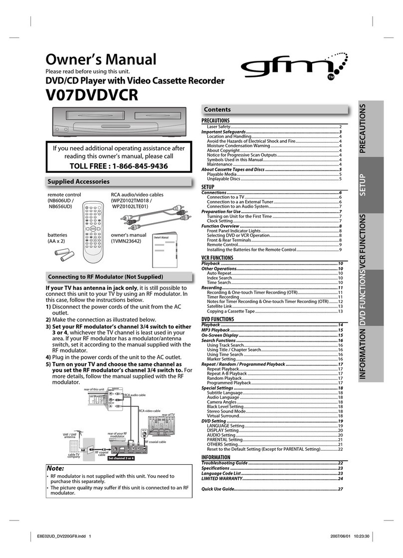 gfm V07DVDVCR owner's manual