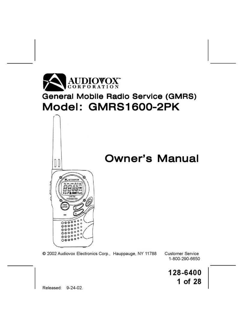 Audiovox GMRS1600-2PK owner's manual