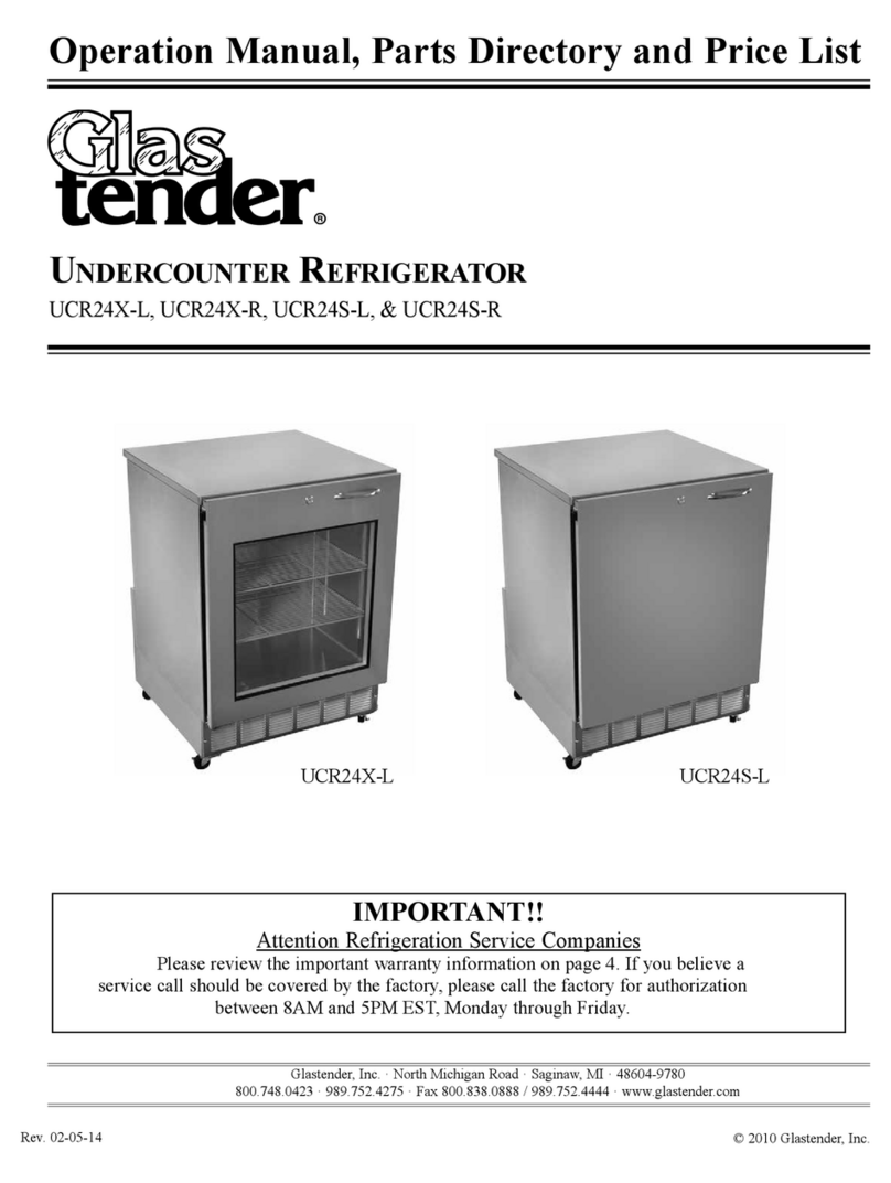 Glastender UCR24X-L Operation manual Glastender UCR24X-L Operation manual