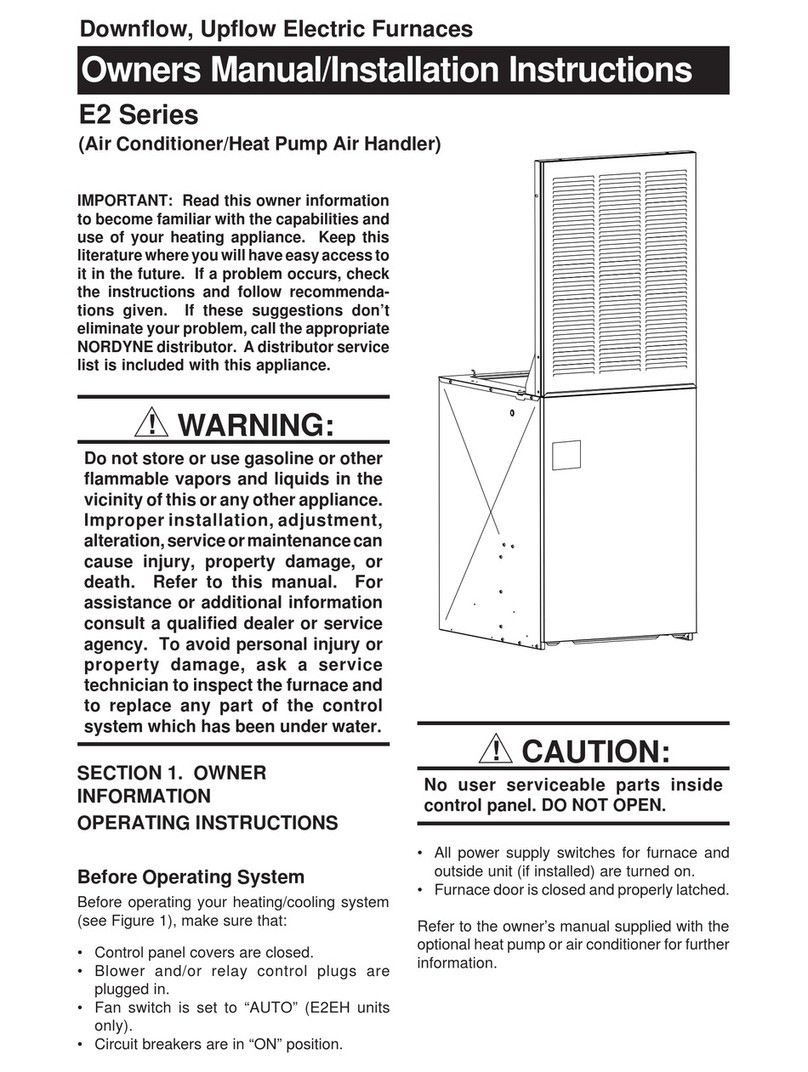 Nordyne E2 Series Owner's Manual & Installation Instructions