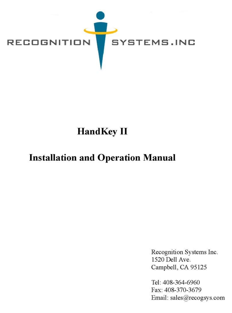 Recognition Systems HandKey II Installation and operation manual