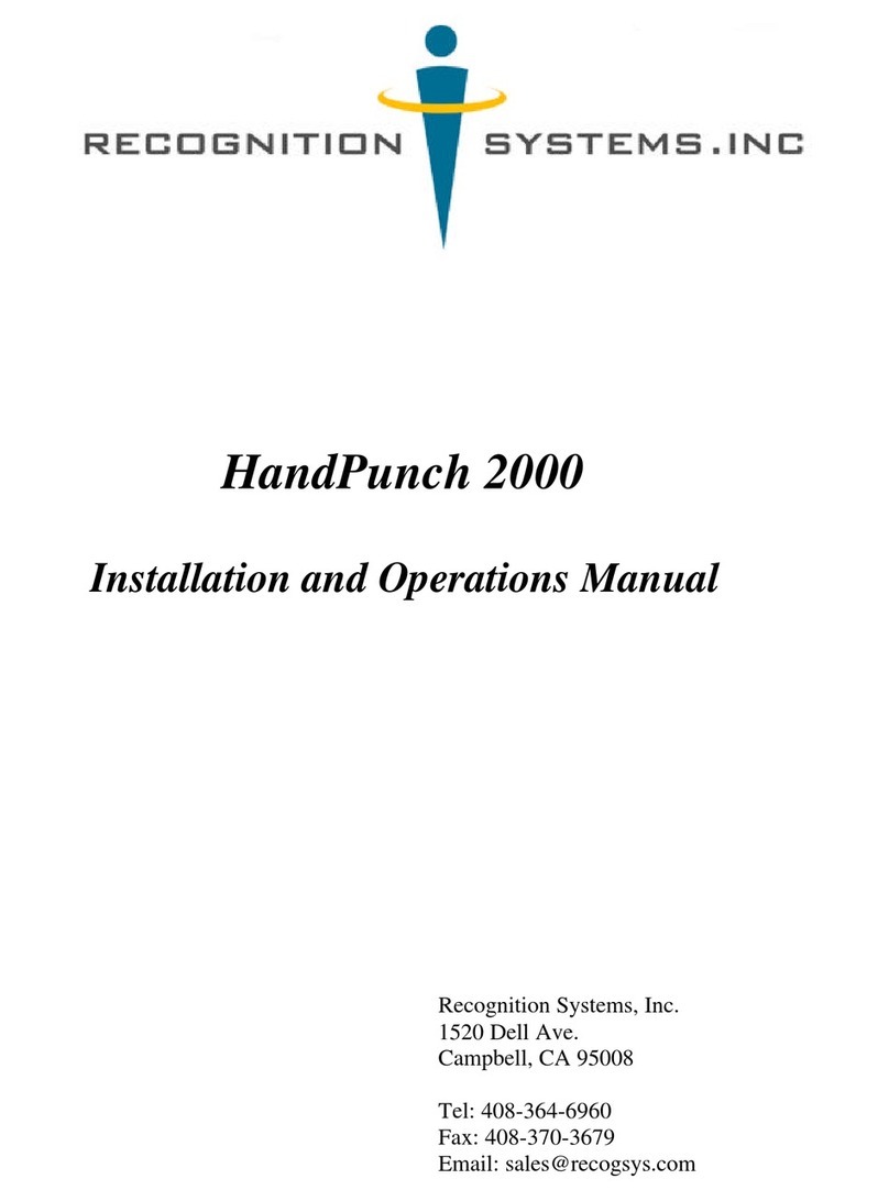 Recognition Systems HandPunch 2000 User manual