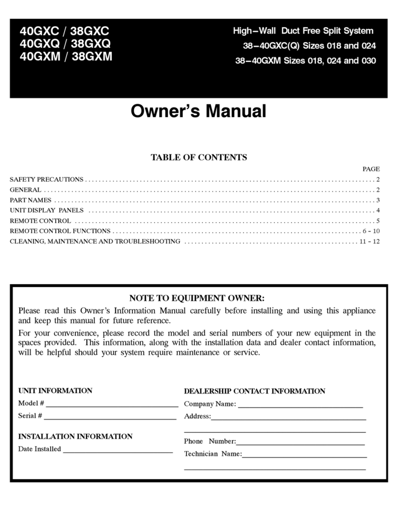 Carrier 40GXC User manual