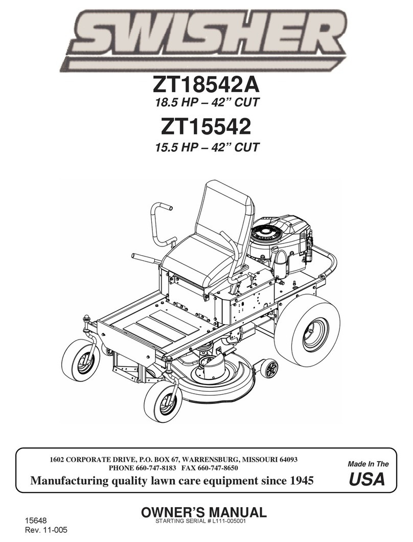 Swisher ZT18542A owner's manual