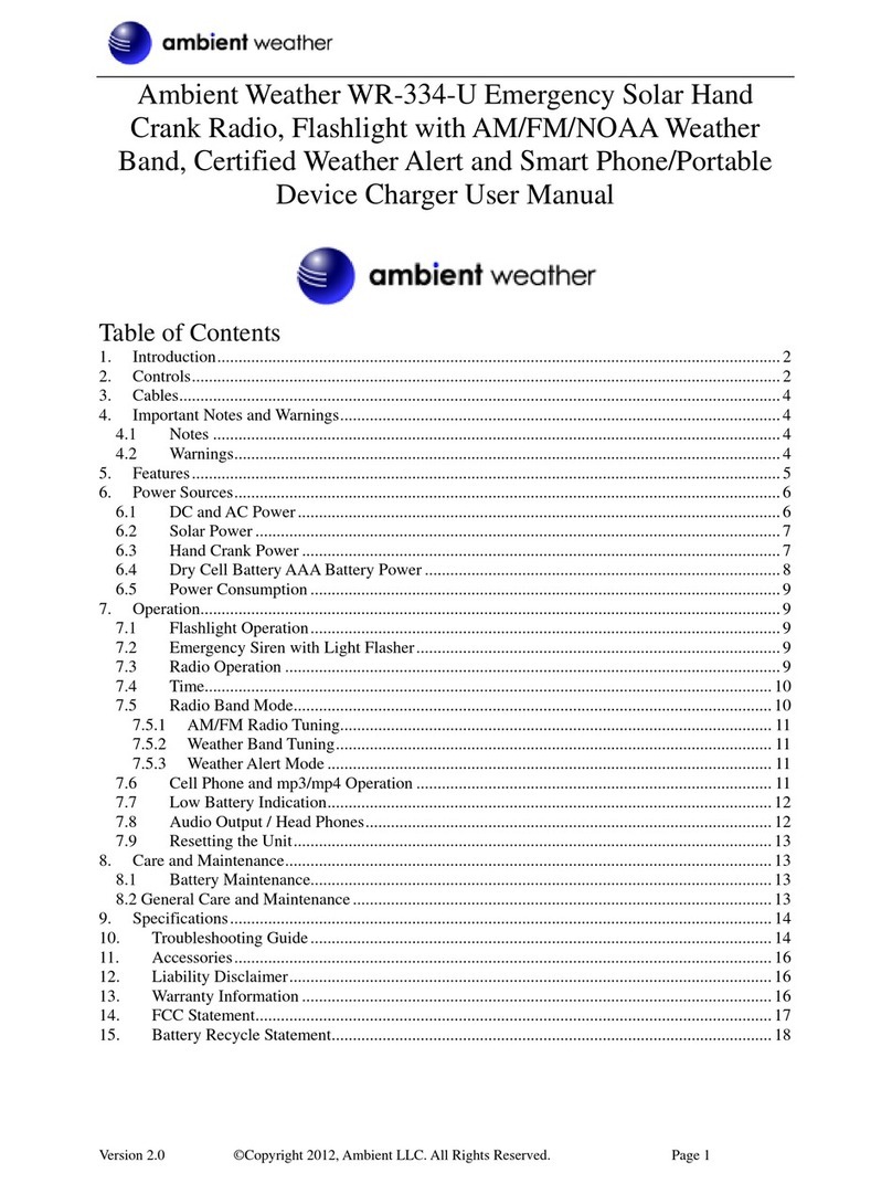 Ambient Weather WR-334-U user manual