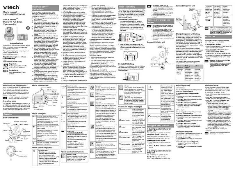 V-tech Safe & Sound VM333 User manual
