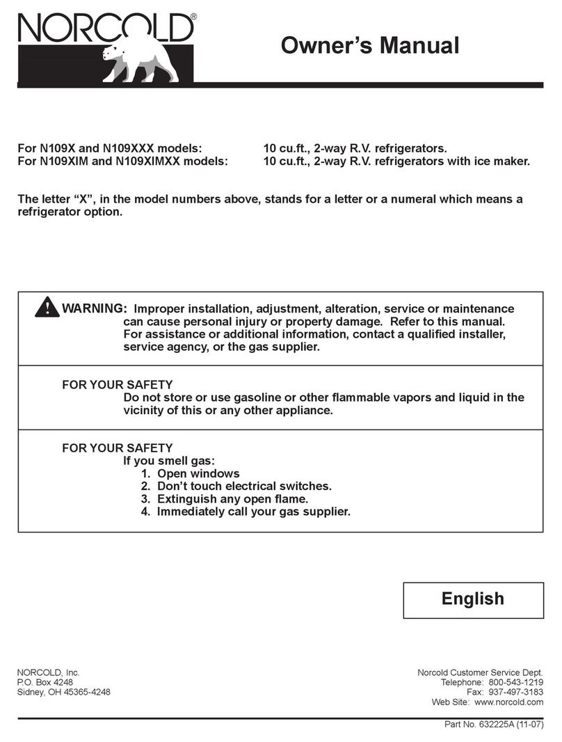 Norcold N109X Series User manual