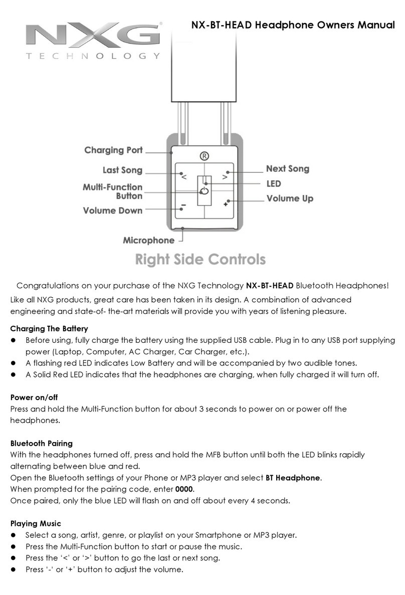 Nxg NX-BT-HEAD owner's manual