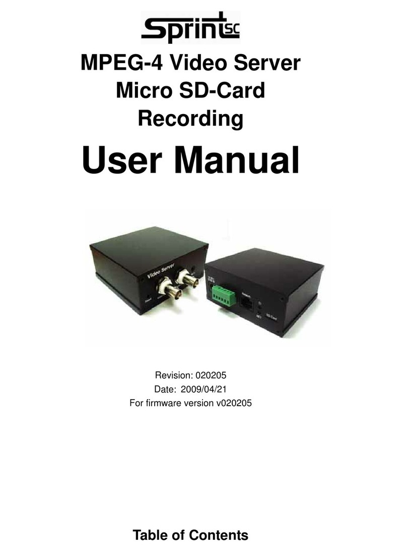 SprintSc MPEG-4 Video Server user manual SprintSc MPEG-4 Video Server user manual