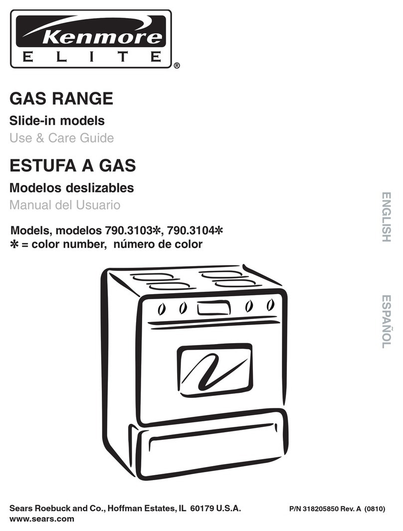 Kenmore GAS A GE-SLIDE IN MODEL 790.3103 Use & care guide