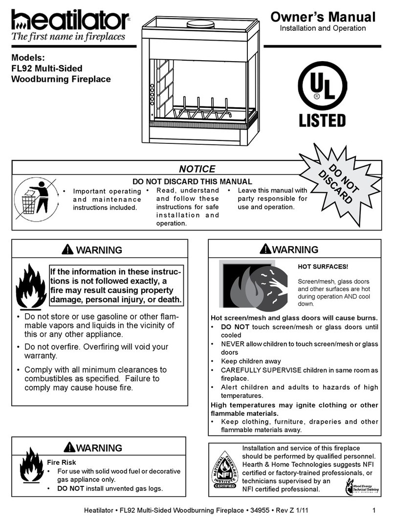 Heatilator FL92 owner's manual Heatilator FL92 owner's manual