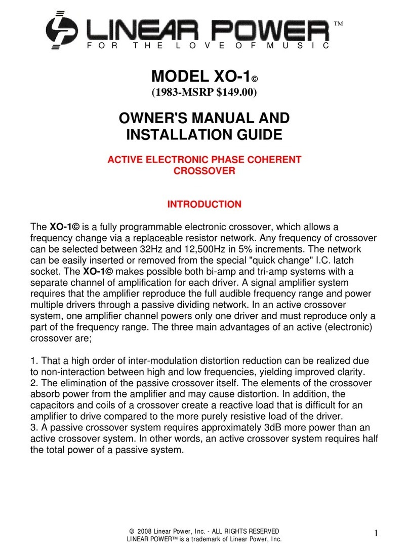 Linear Power XO-1 Owner's manual and installation guide