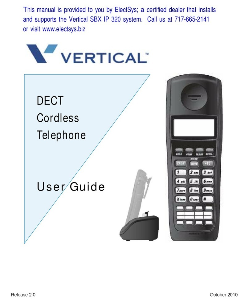 Vertical DECT Cordless Telephone user guide