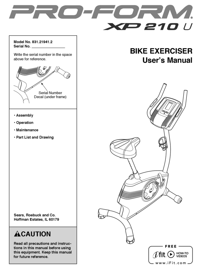 Pro-Form XP 210 U user manual