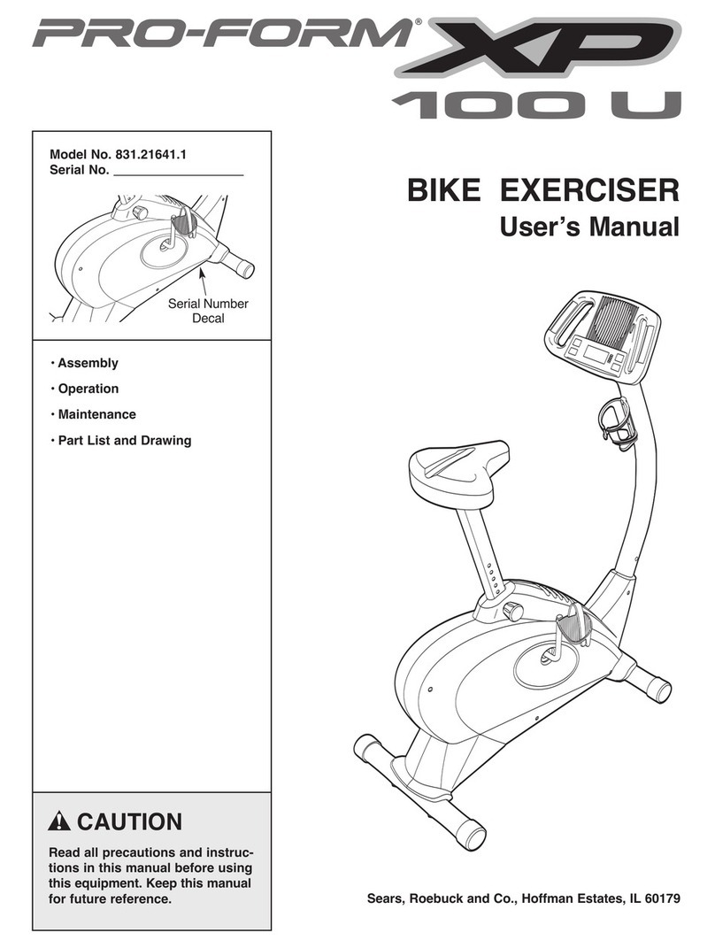 Pro-Form XP 100 U user manual