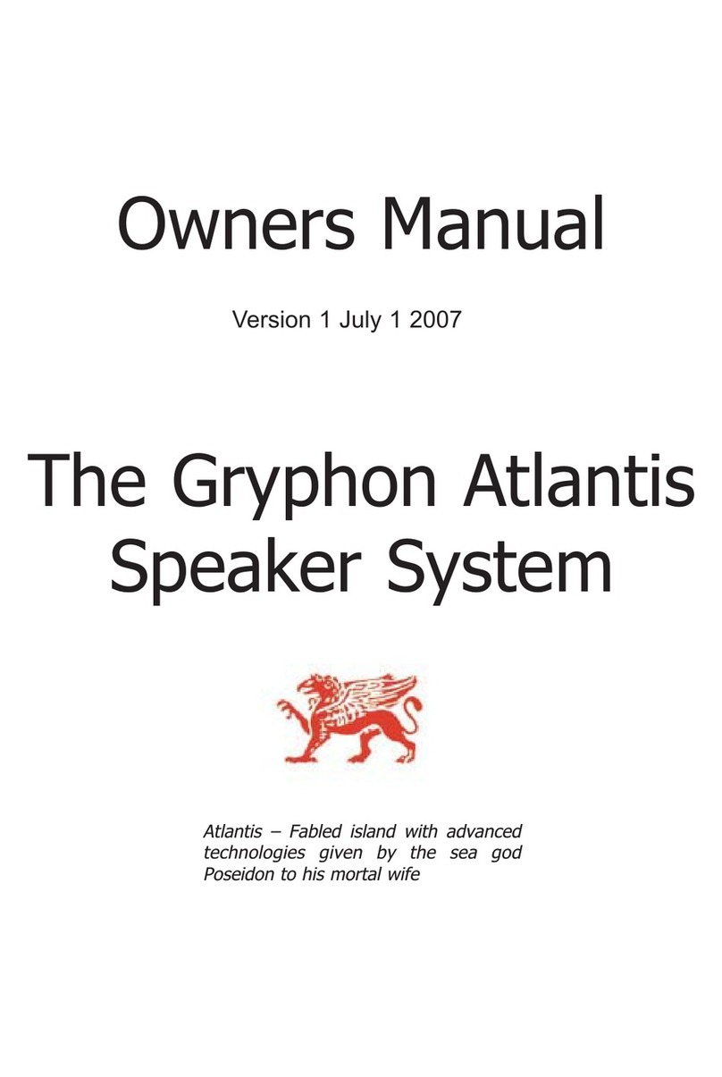 Gryphon Speaker System owner's manual