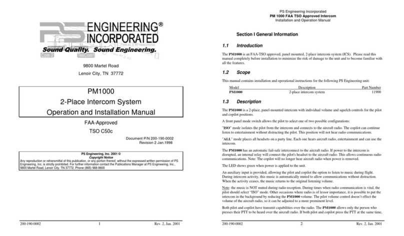 PS Engineering PM1000 Specification sheet