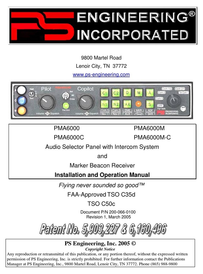 PS Engineering PMA6000 Installation and operation manual