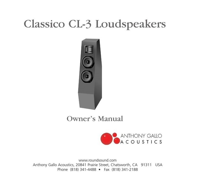 Anthony Gallo Acoustics Classico CL-3 owner's manual