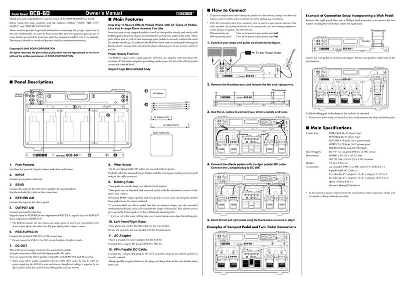 BOSSCO BCB-60 User manual BOSSCO BCB-60 User manual