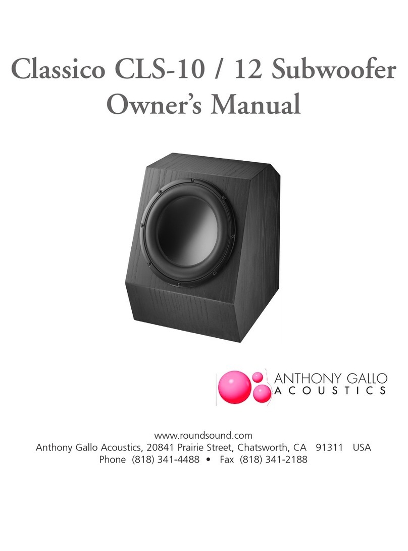 Anthony Gallo Acoustics Classico CLS-10 User manual