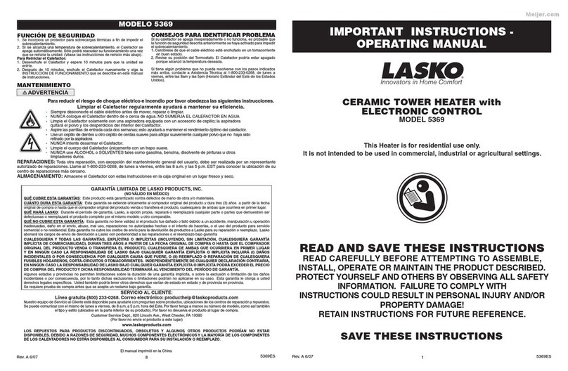 Lasko 5369 User manual