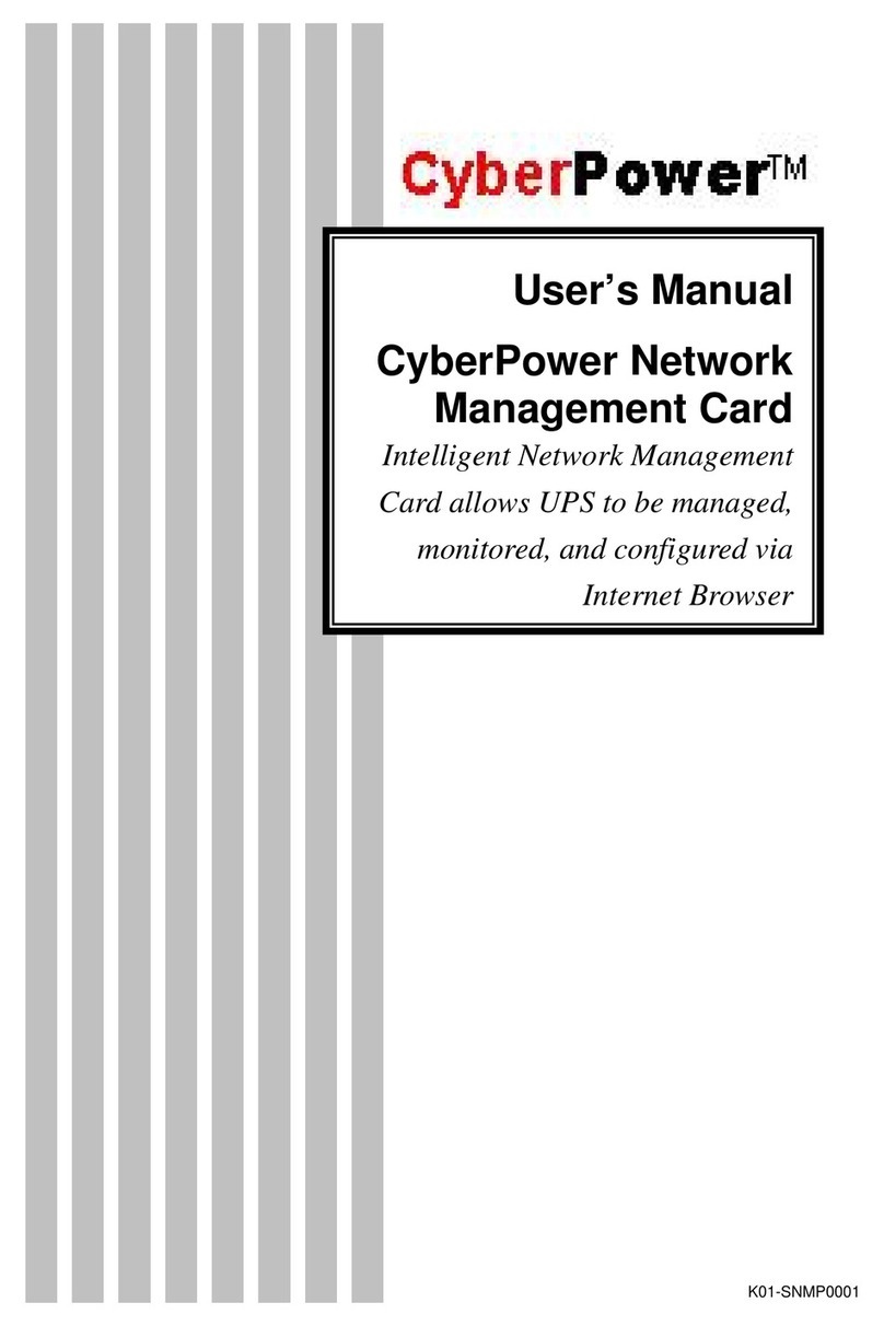 CyberPower Network Management Card User manual