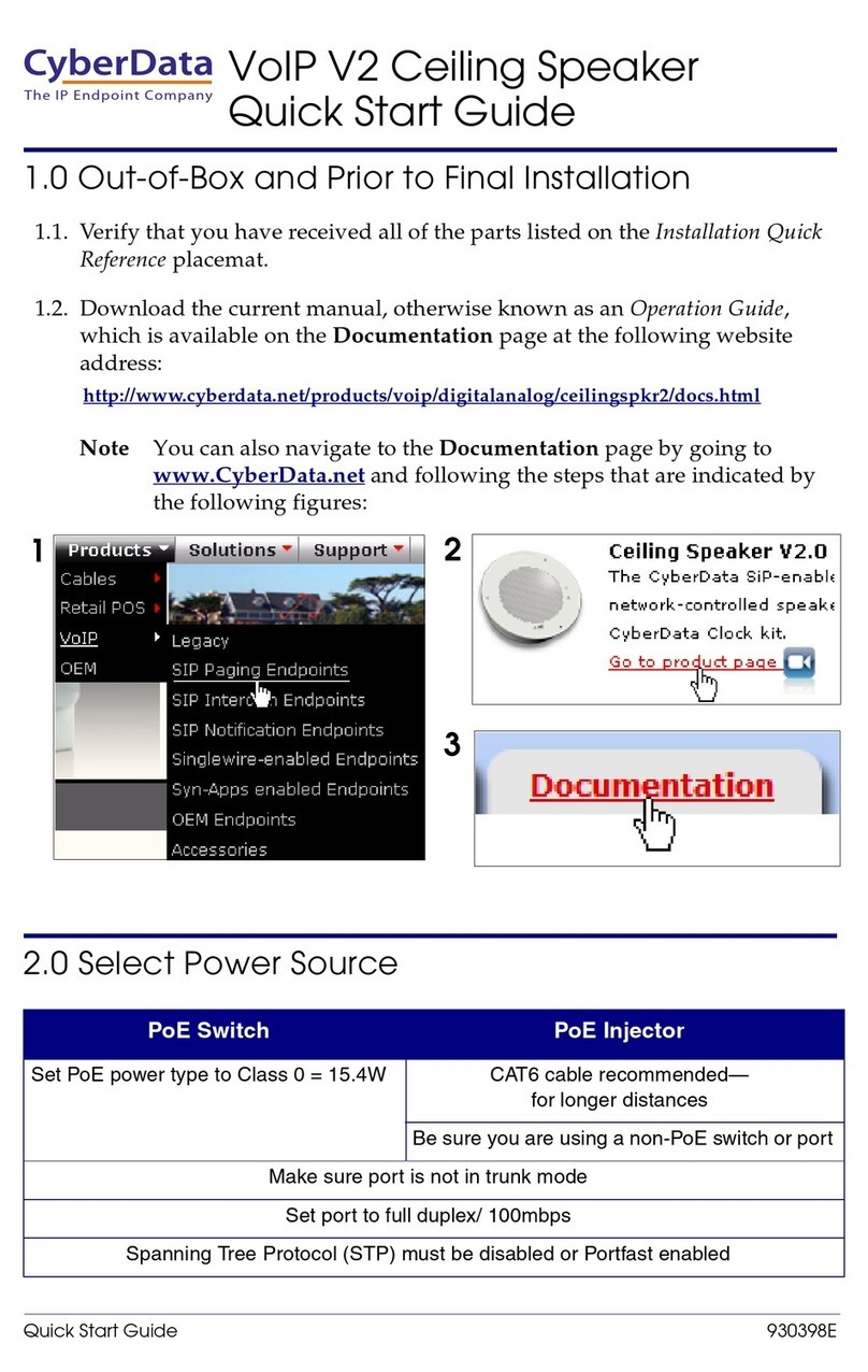 CyberData VoIP V2 quick start guide
