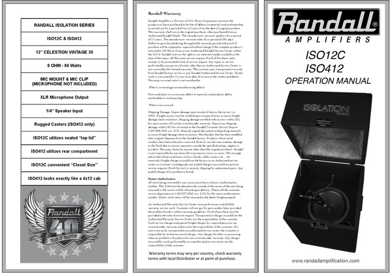 Randall ISO 12C Operation manual