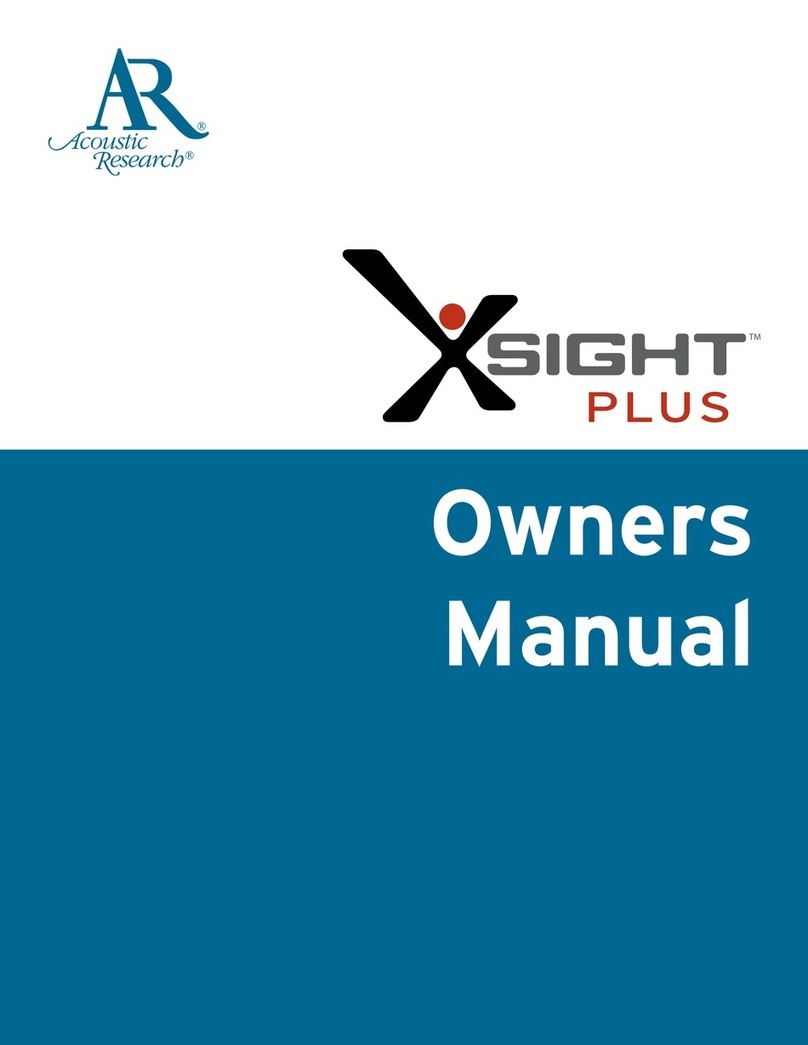 Acoustic Research Xsight Plus owner's manual