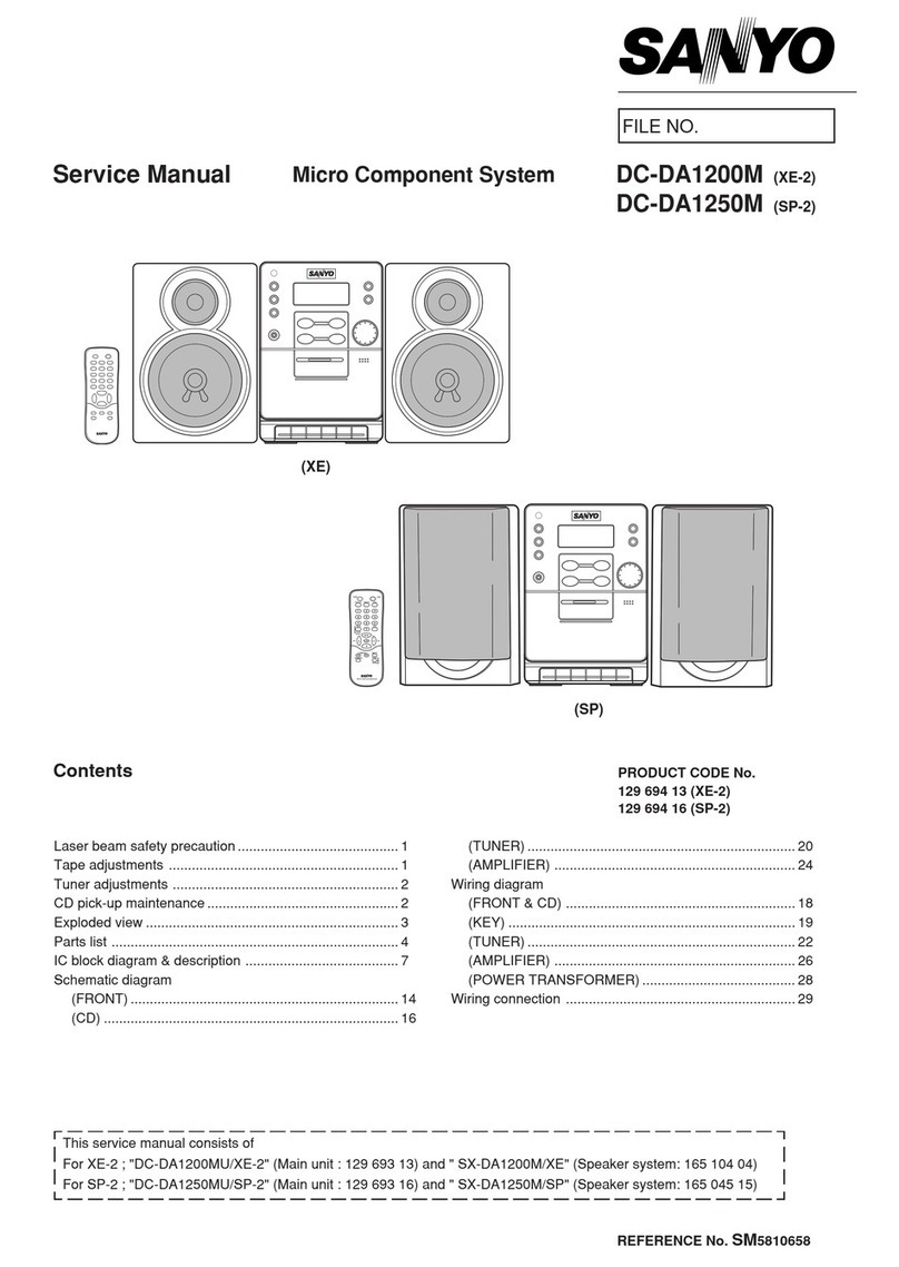 Sanyo DC-DA1200M (XE-2); DC-DA1250M (SP-2) User manual