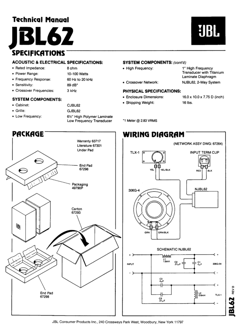 JBL JBL62 User manual