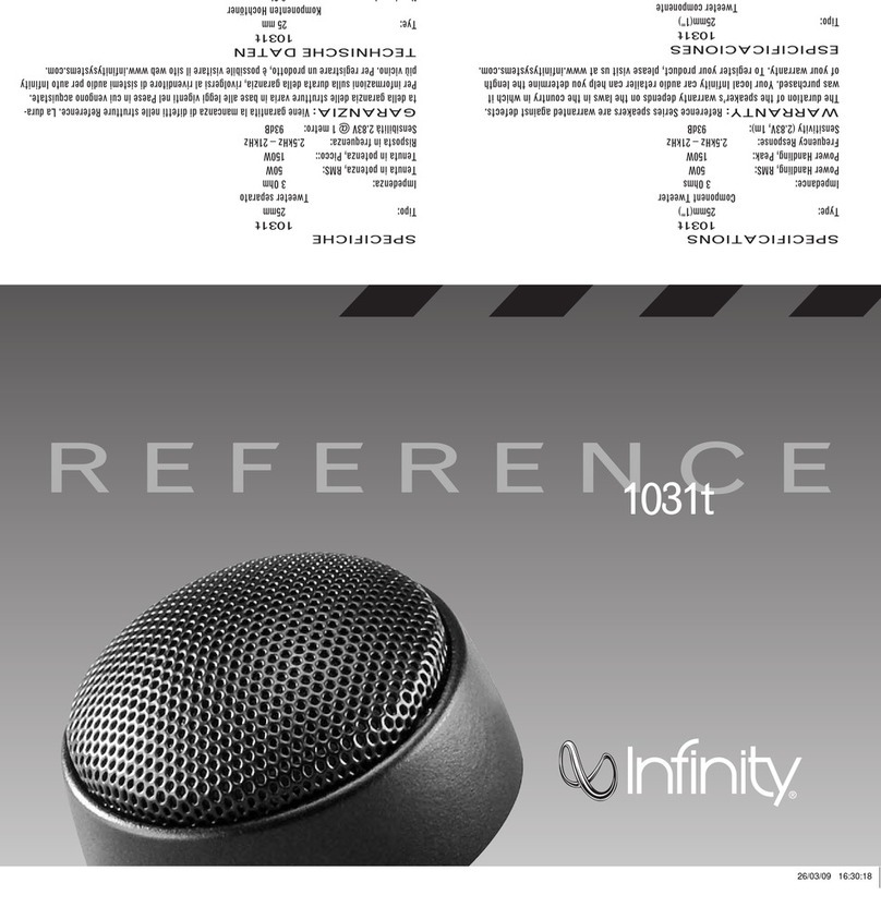Infinity 1031t User manual