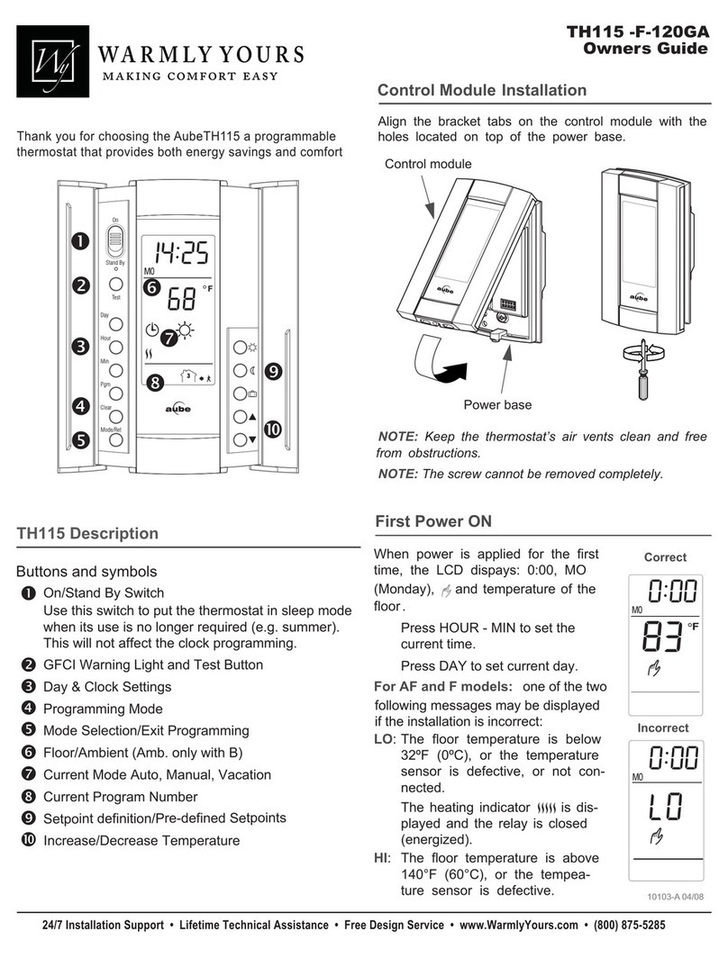 Aube Technologies TH115 A/F/AF User manual