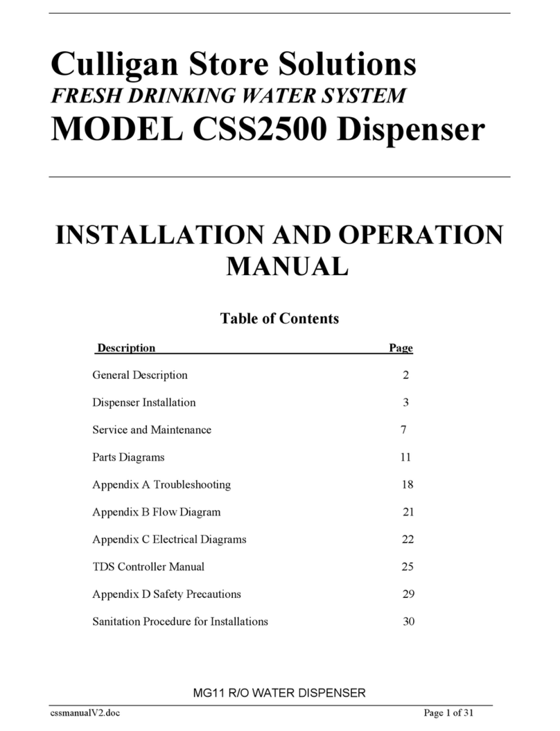 Culligan CSS2500 Installation and operation manual