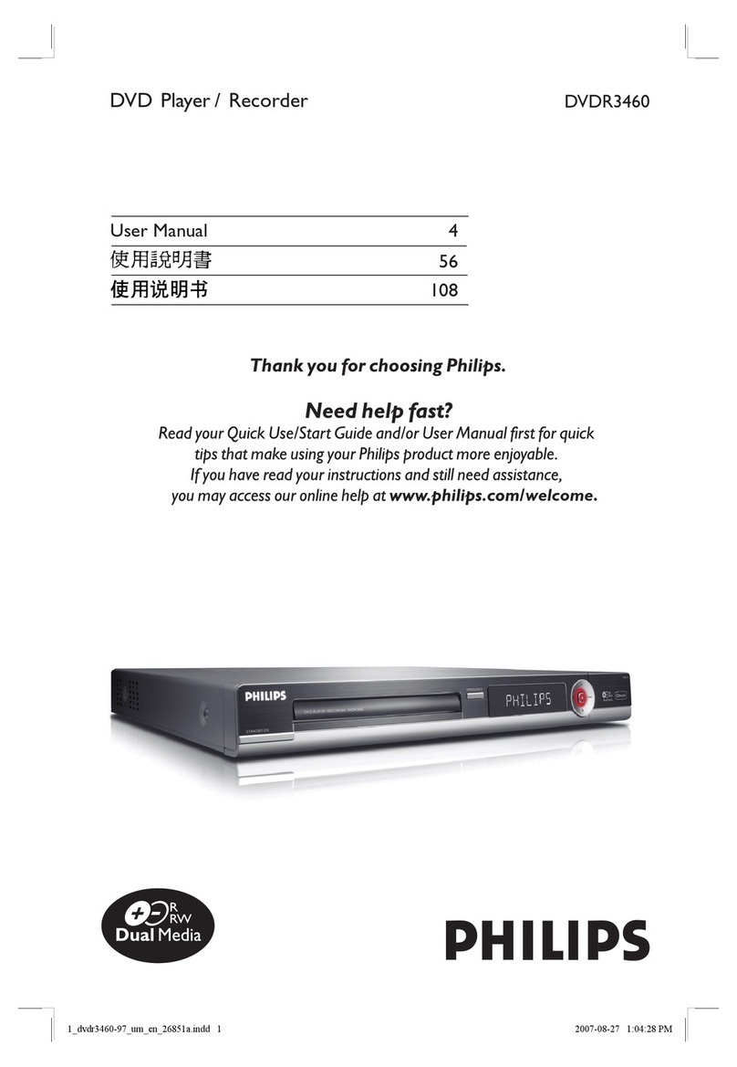 Philips DVDR3460 User manual