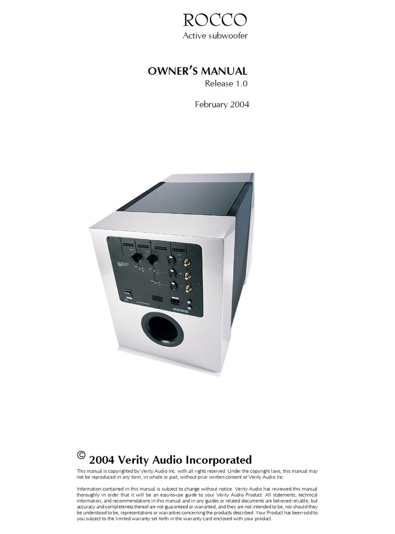 Verity Audio Rocco owner's manual
