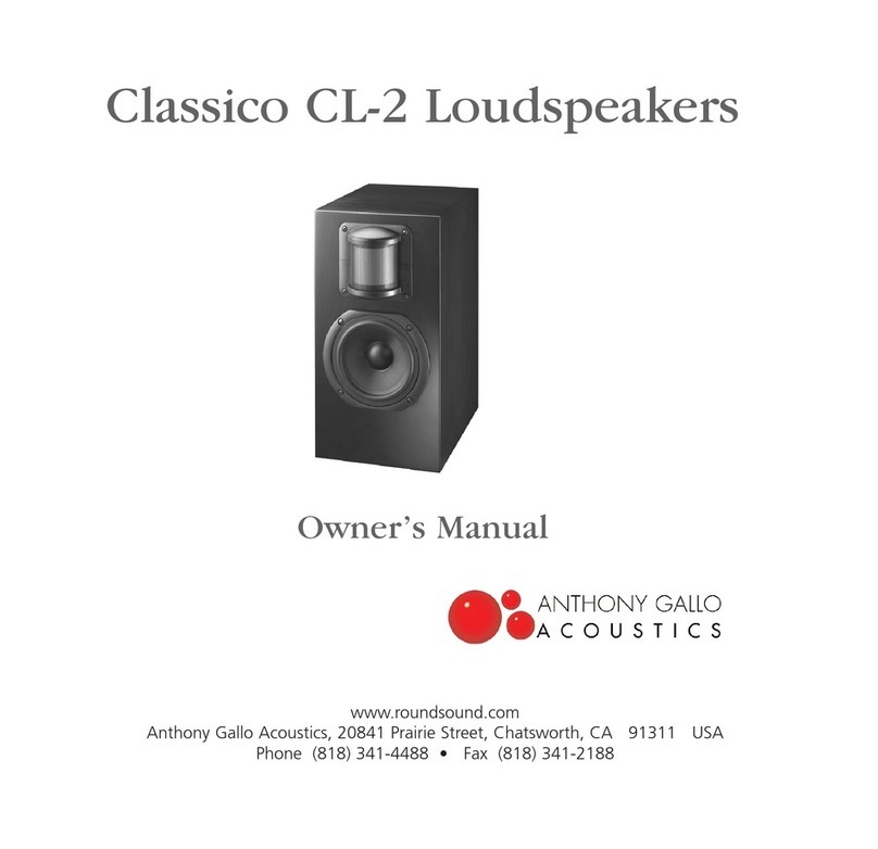 Anthony Gallo Acoustics Classico CL-2 owner's manual