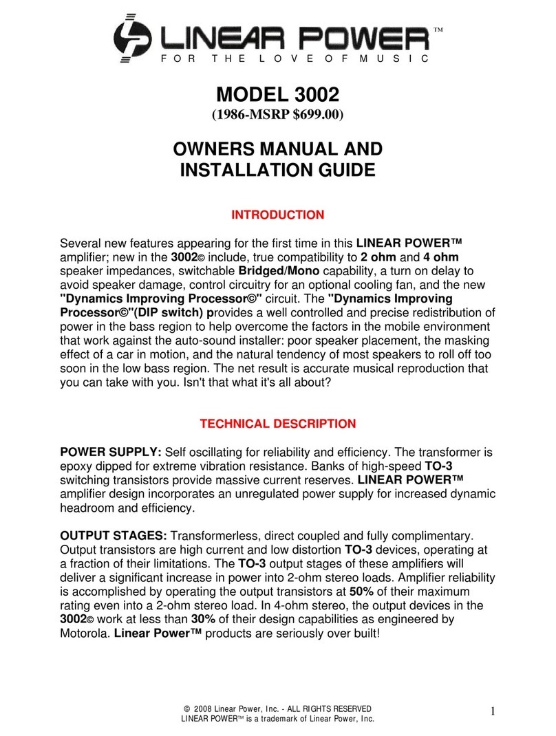 Linear Power 3002 Programming manual
