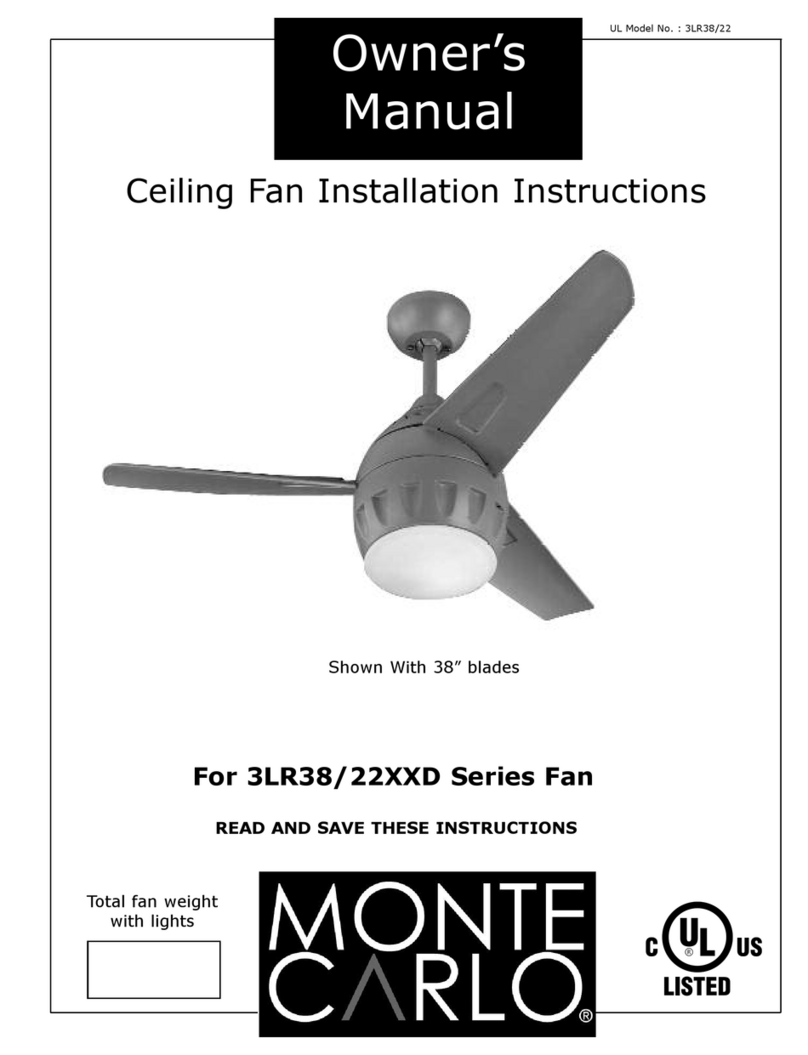 Monte Carlo Fan Company 3LR38 Series owner's manual