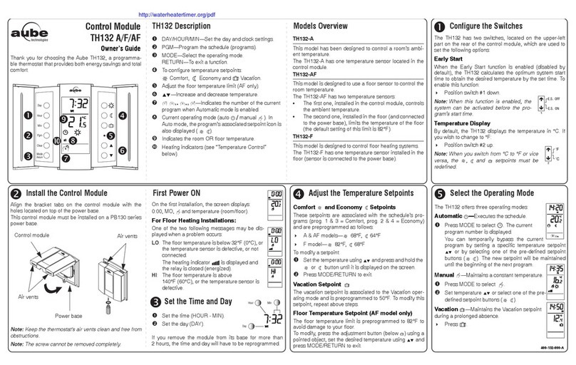 Aube Technologies TH132 A owner's guide