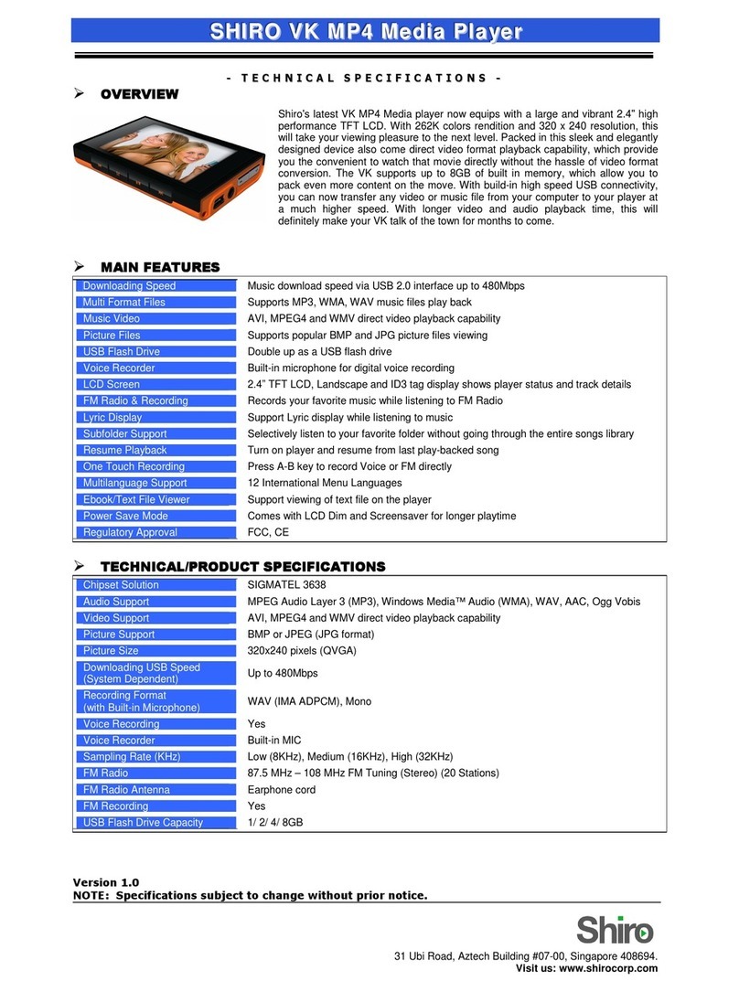 Shiro VK Specifications