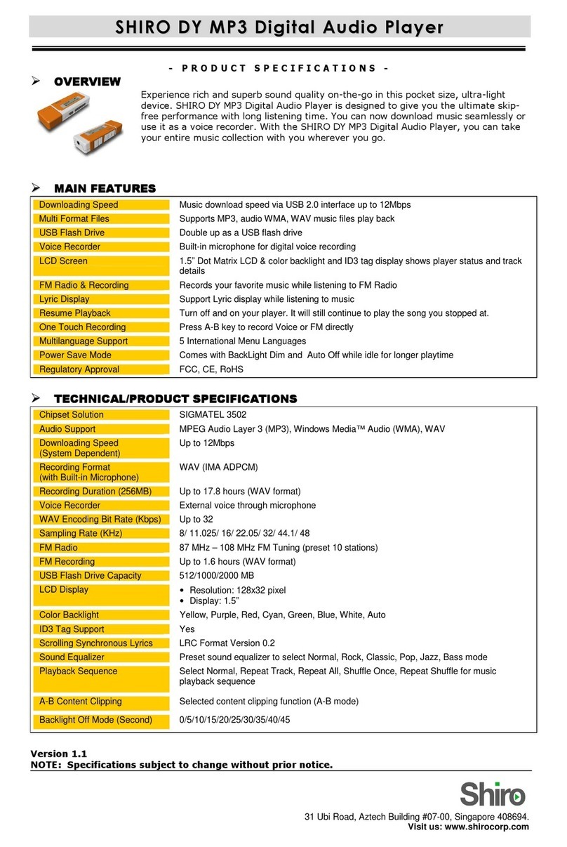 Shiro DY Specifications