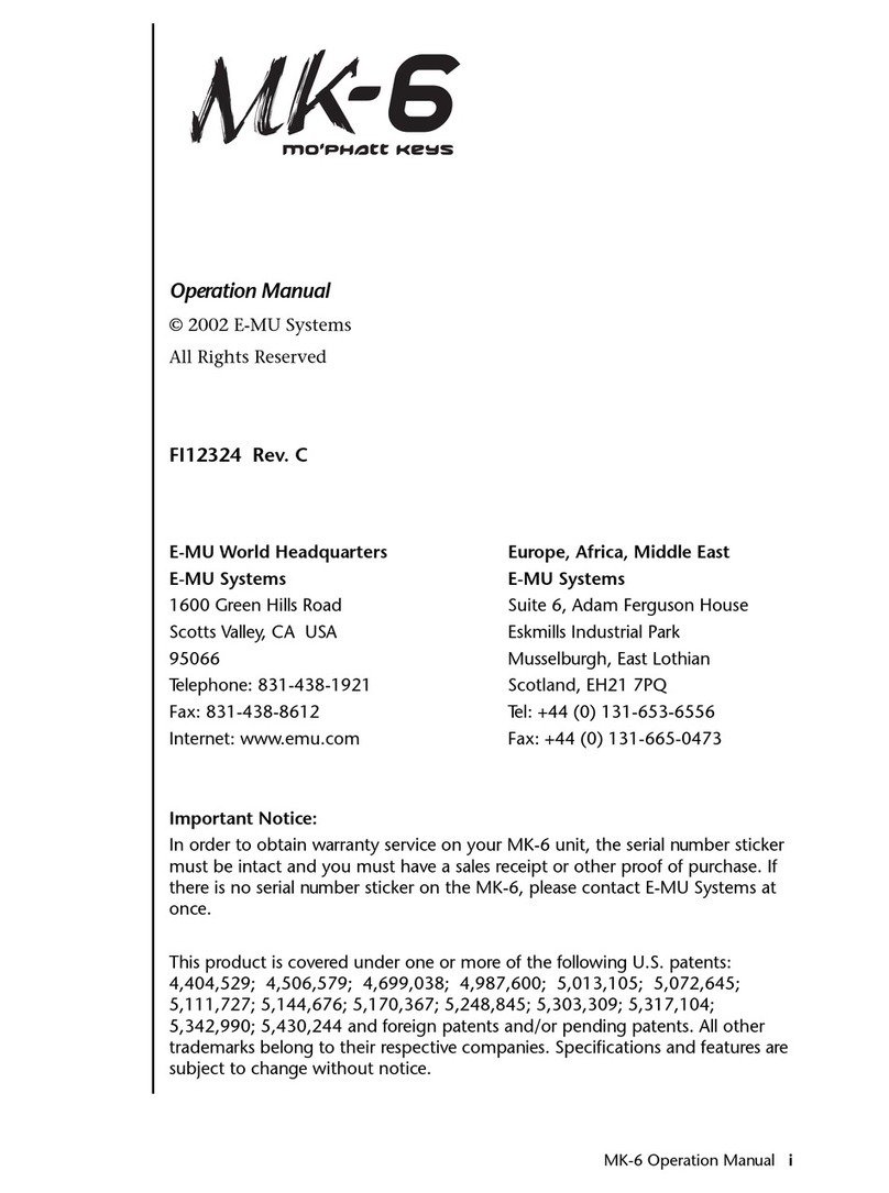 EMU Mo'Phatt Keys MK-6 Operation manual