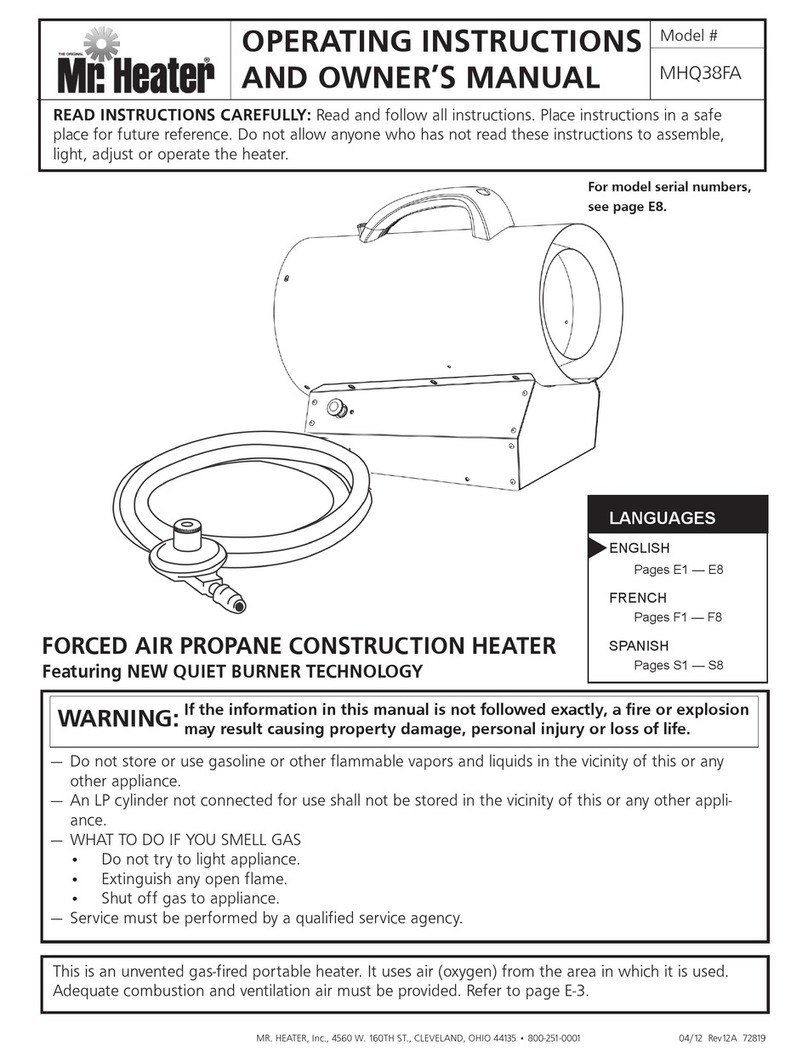 MrHeater MHQ38FA Operating instructions and owner's manual